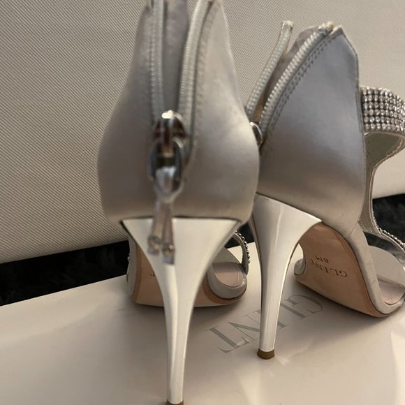 Silver Tstrap Rhinestone Heels - Picture 5 of 6